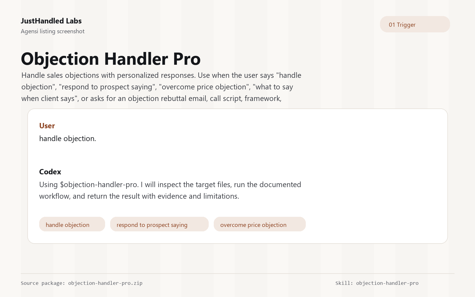 🗣️ Objection Handler Pro preview