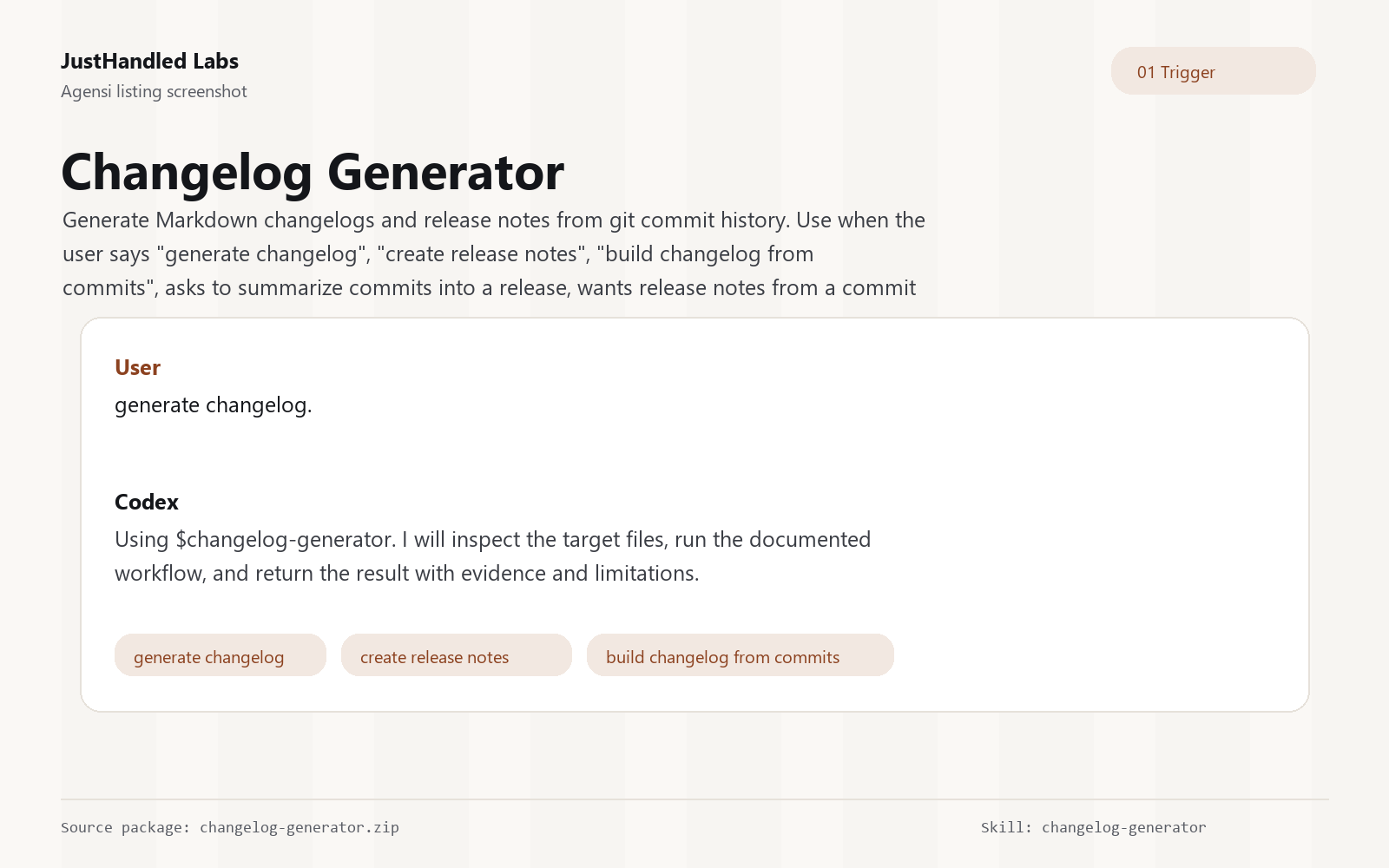 📝 Changelog Generator preview