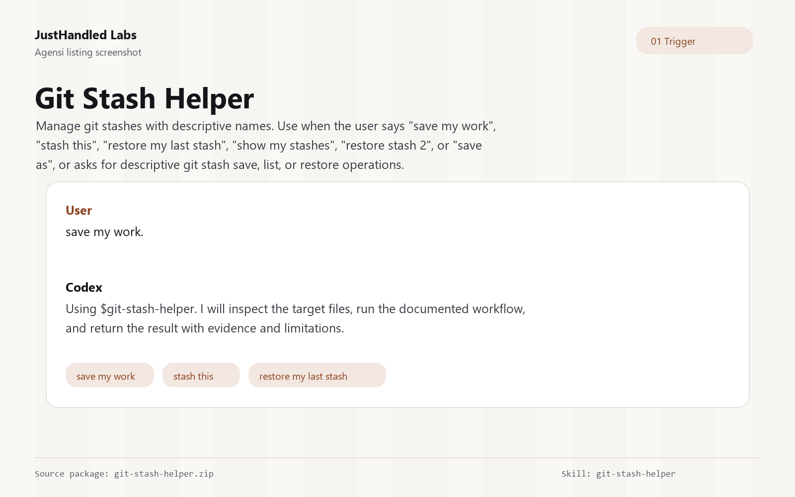 📦 Git Stash Helper preview