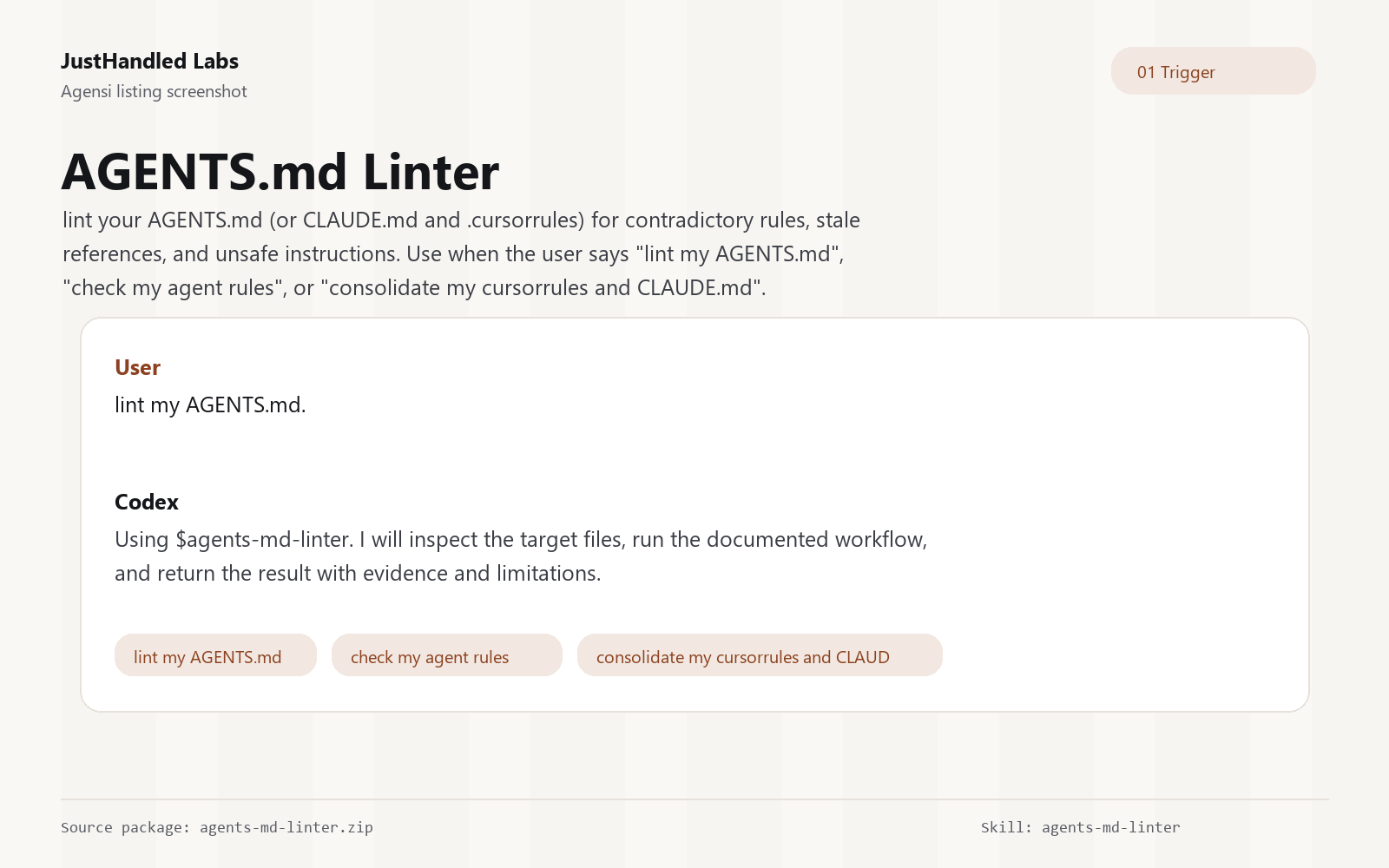 🤖 AGENTS.md Linter preview