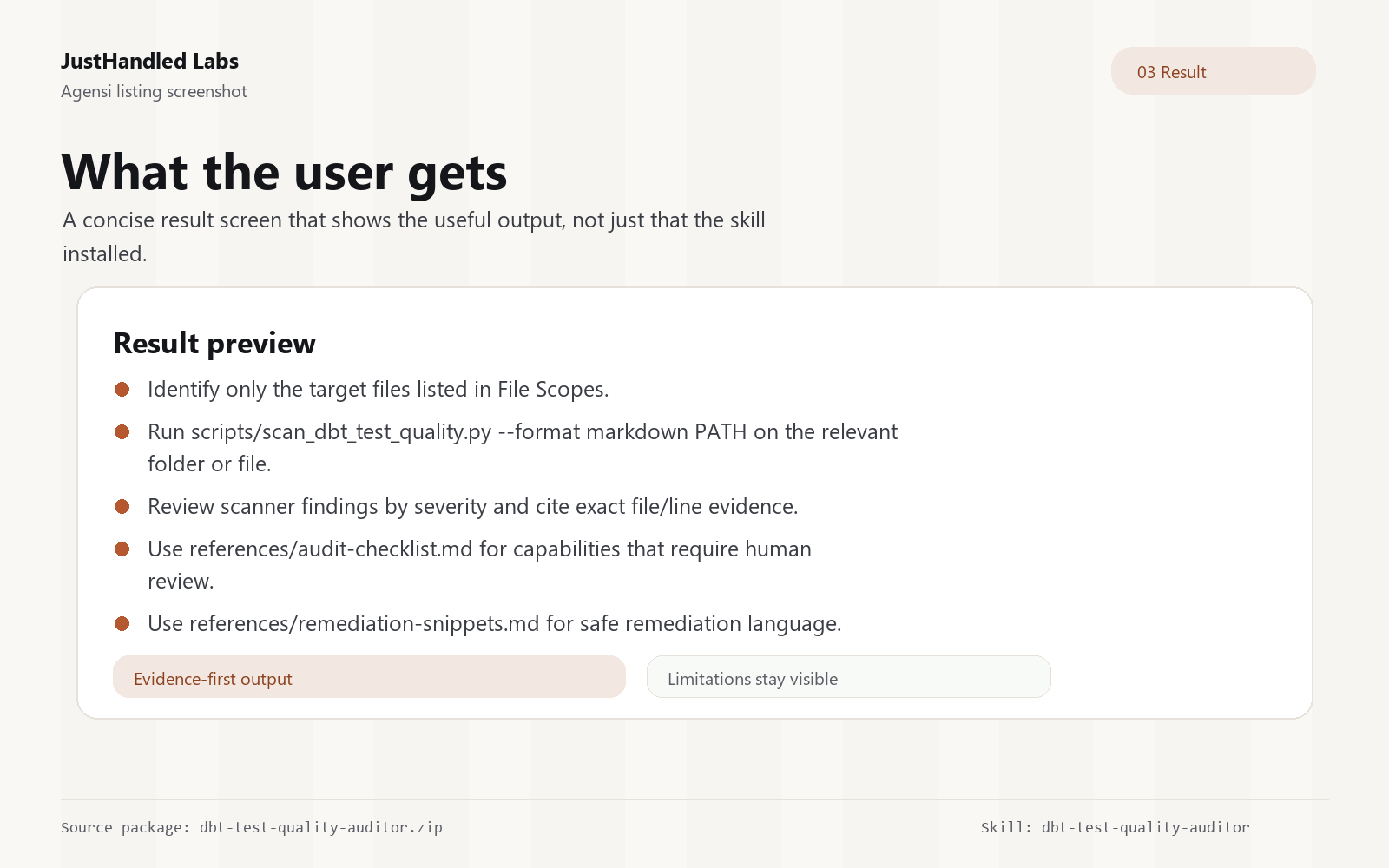 🧪 dbt Test & Quality Auditor screenshot 3