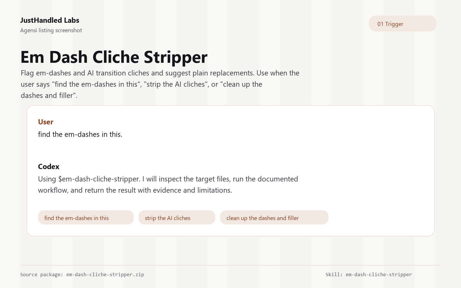 ✂️ Em Dash Cliche Stripper preview