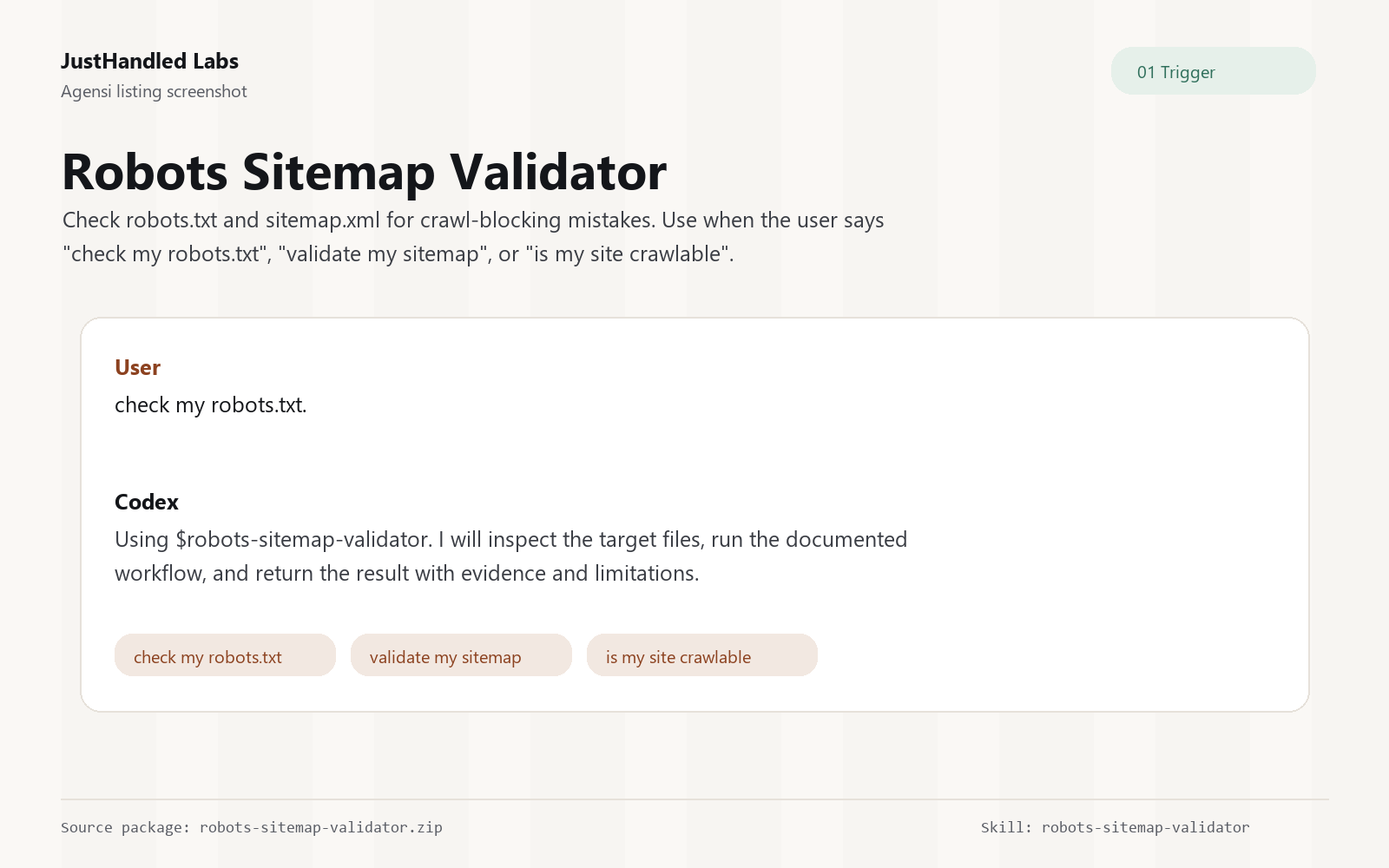 🤖 Robots Sitemap Validator preview