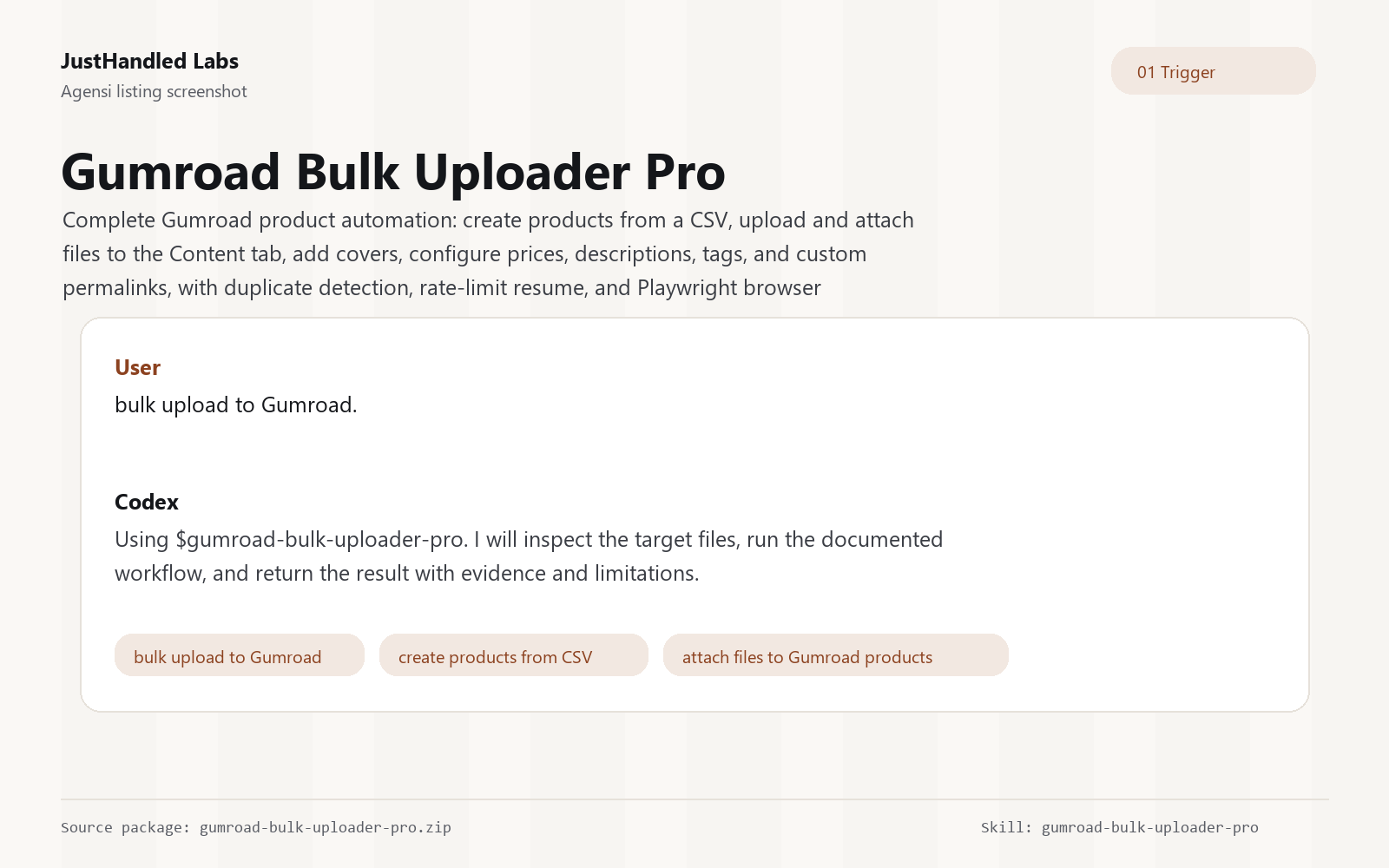 🛒 Gumroad Bulk Uploader Pro preview