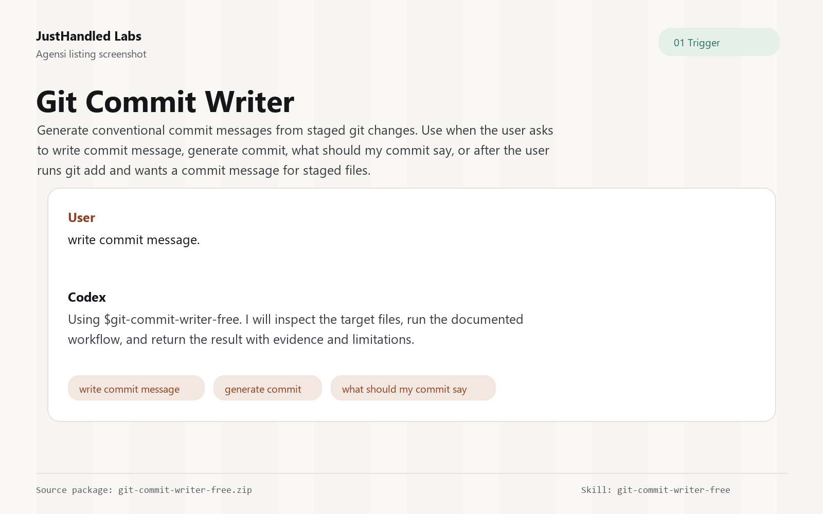 ✍️ Git Commit Writer preview