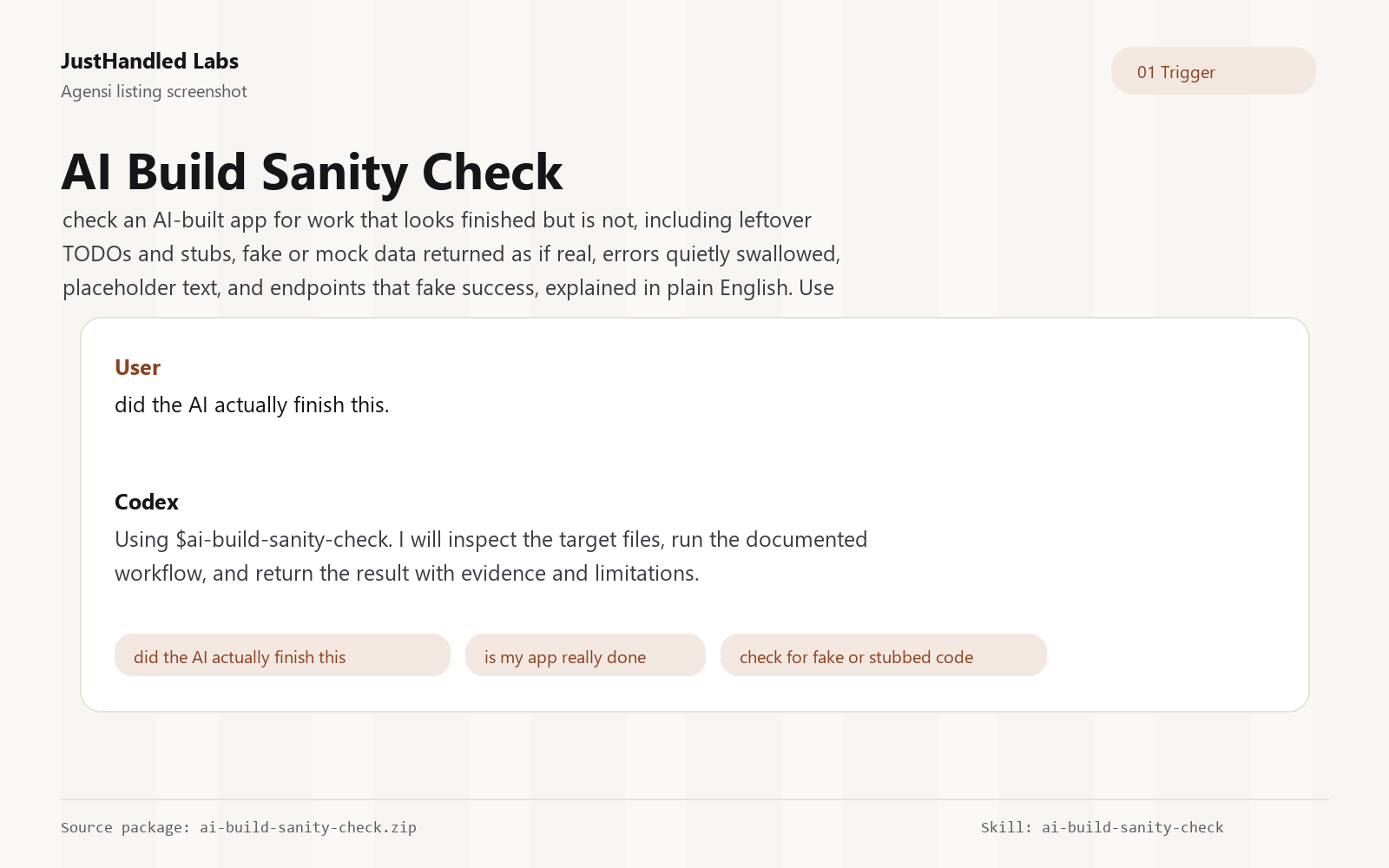 🧪 AI Build Sanity Check screenshot 1