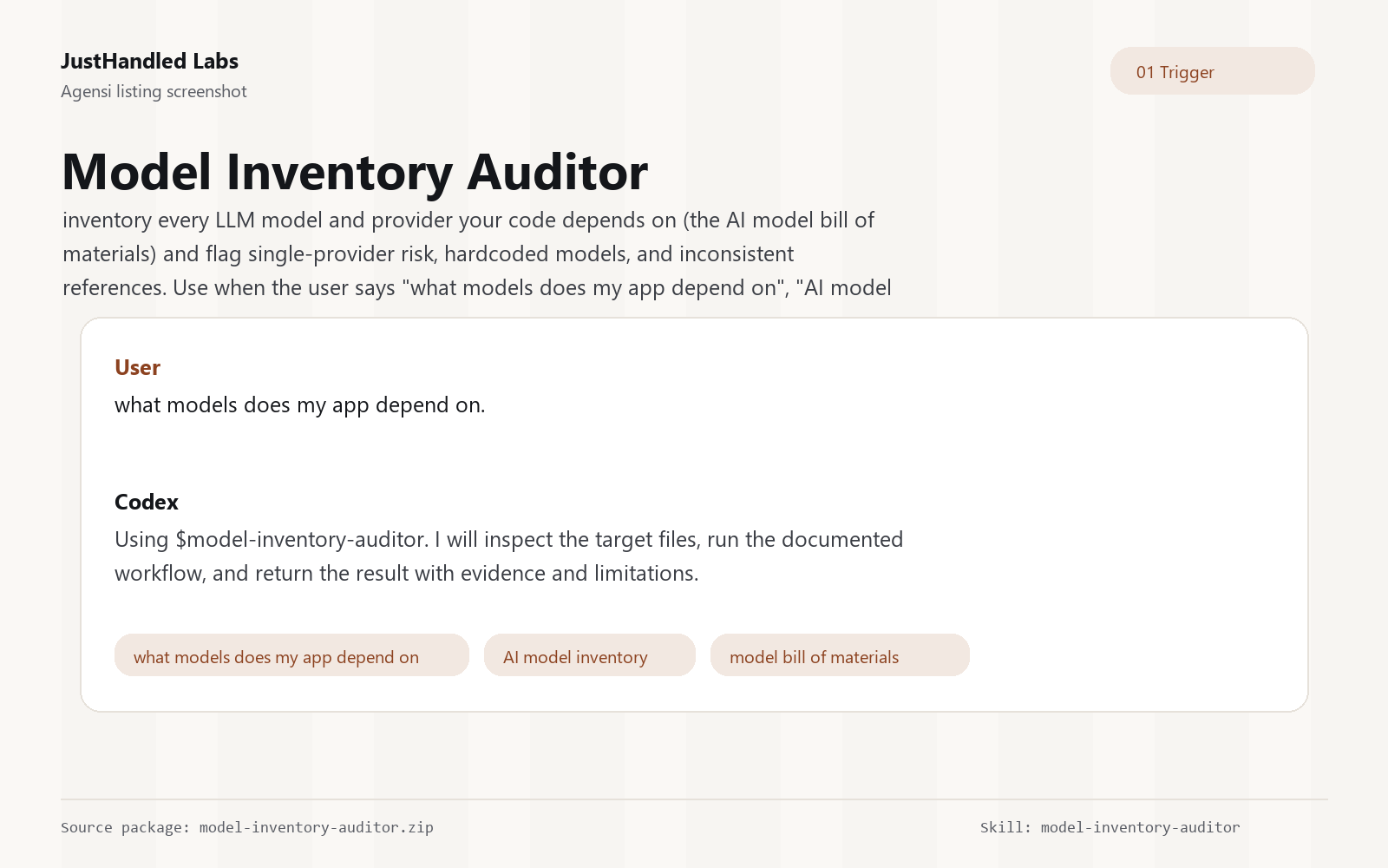 🗂️ Model Inventory Auditor preview