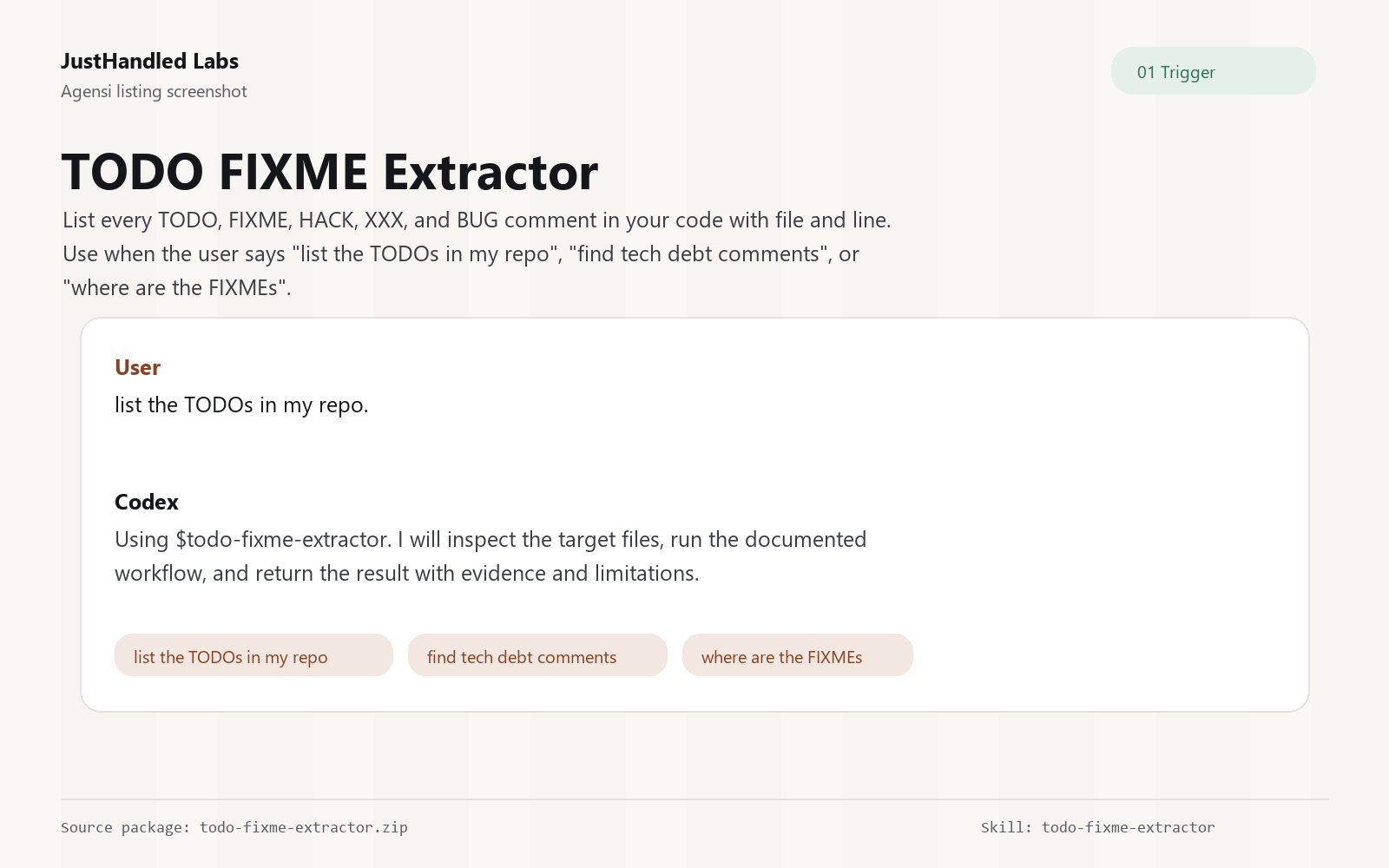 📌 TODO FIXME Extractor preview