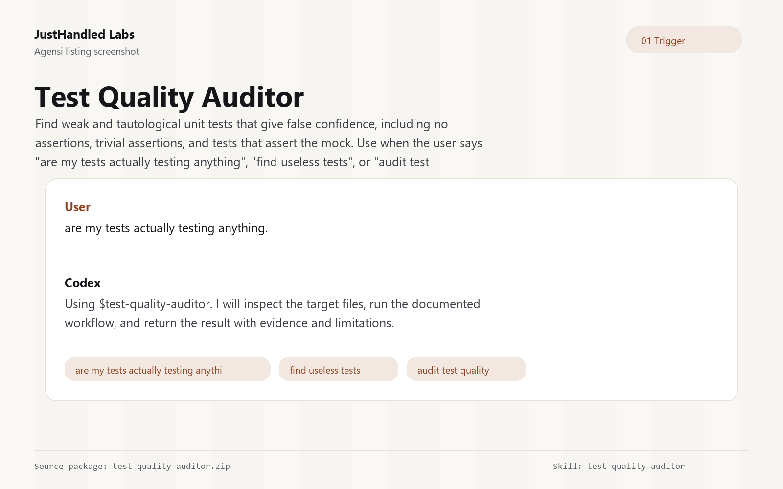 🧪 Test Quality Auditor preview