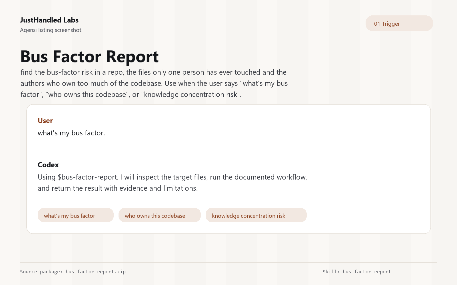 🚌 Bus Factor Report preview