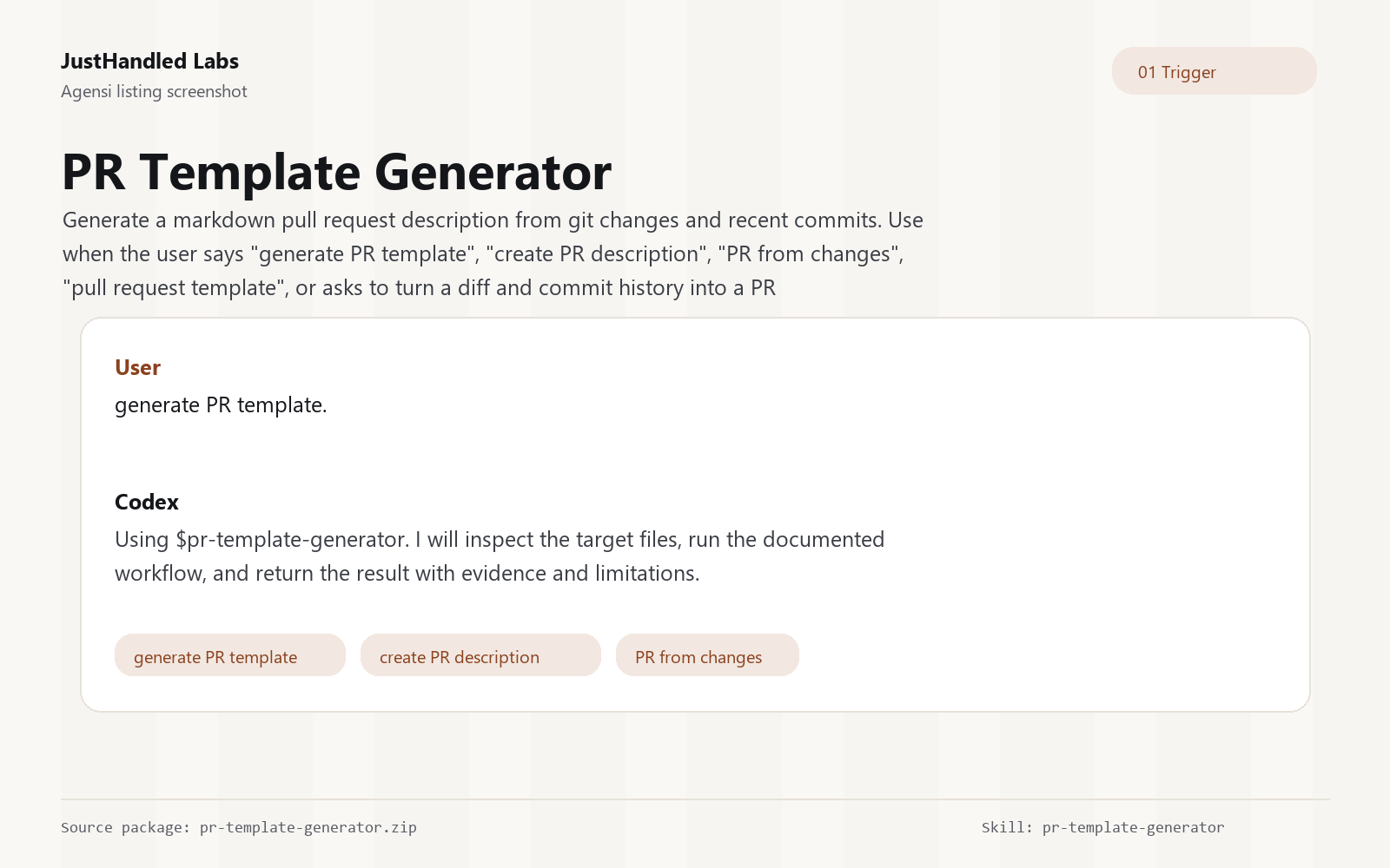 📋 PR Template Generator preview