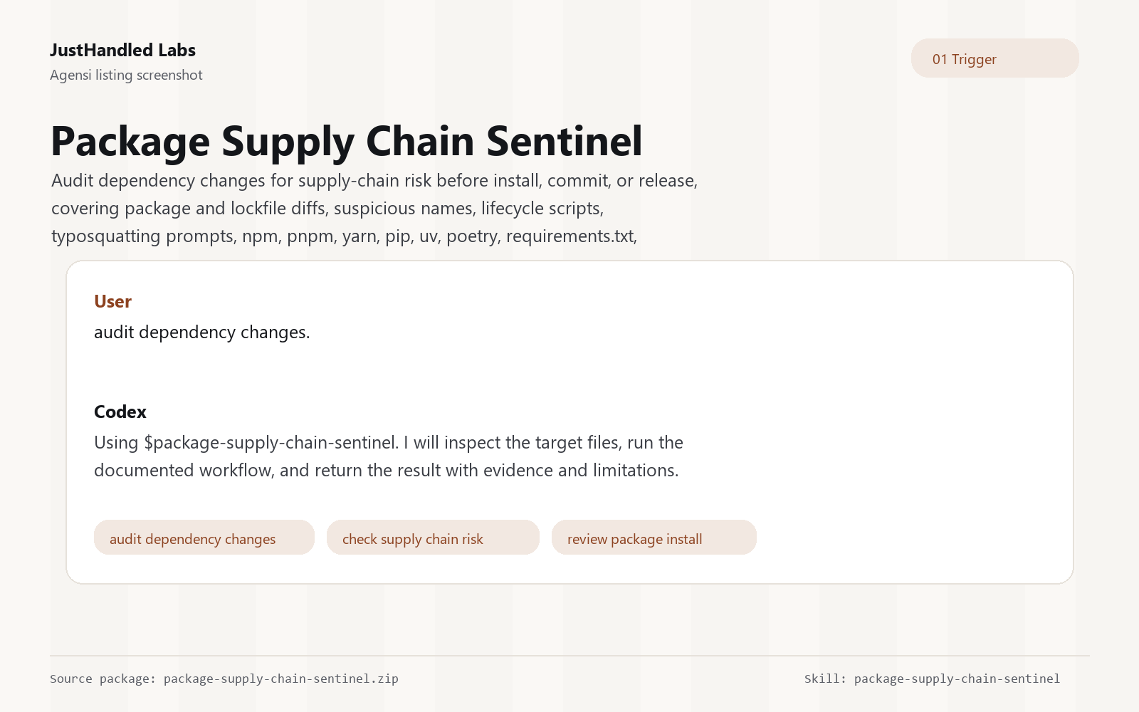 📦 Package Supply-Chain Sentinel preview