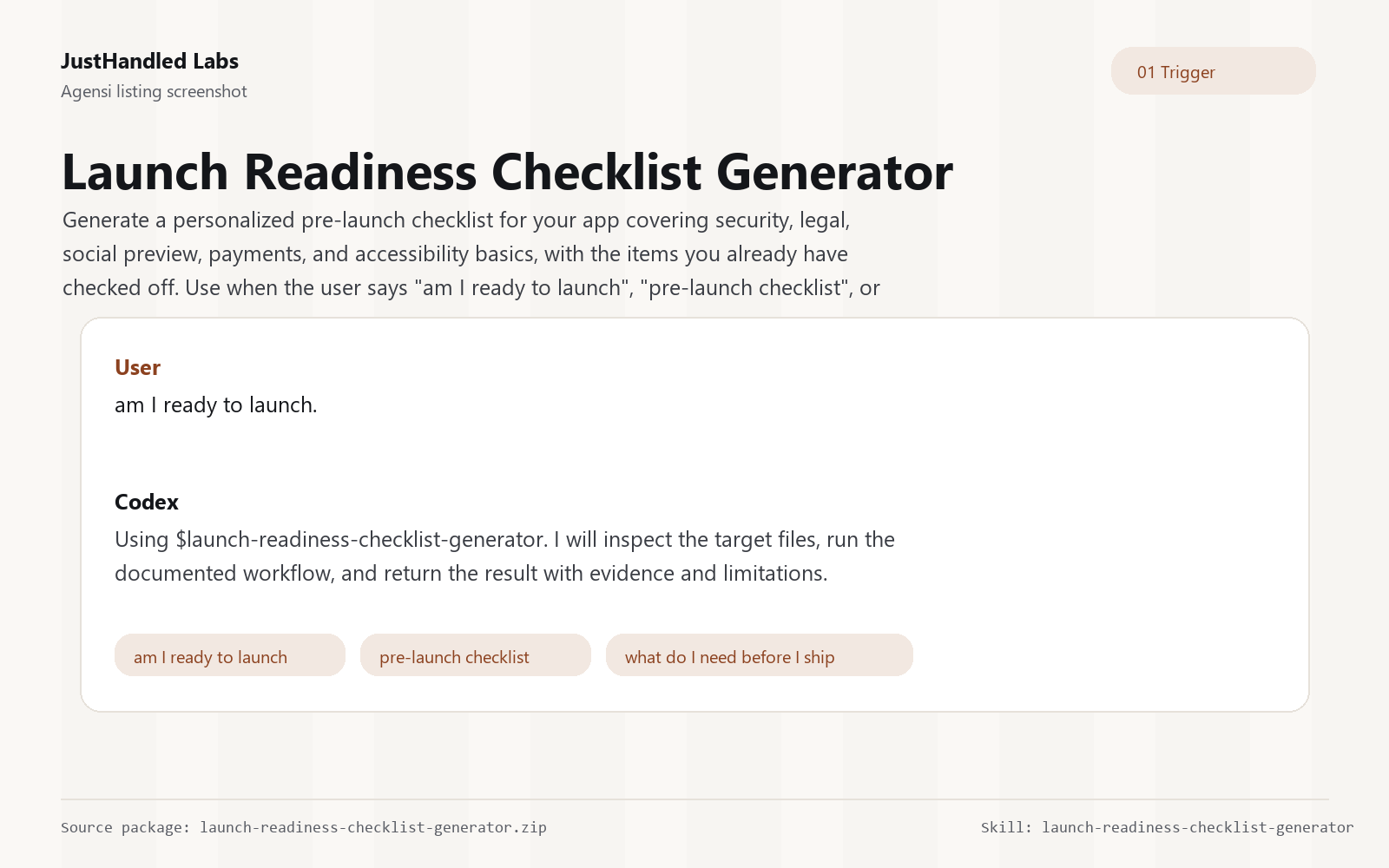 🚀 Launch Readiness Checklist Generator preview