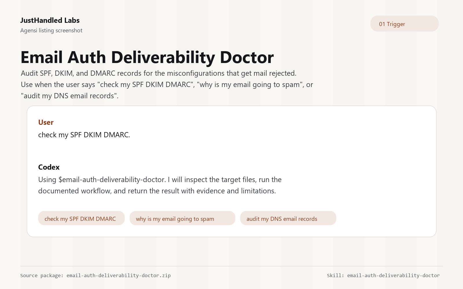 🔐 Email Auth Deliverability Doctor preview