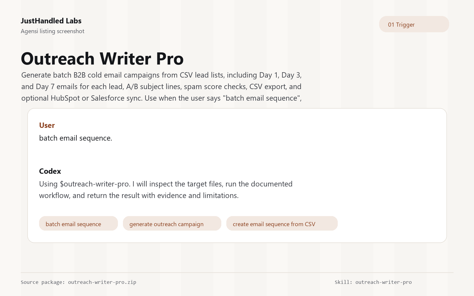 ✉️ Outreach Writer Pro preview