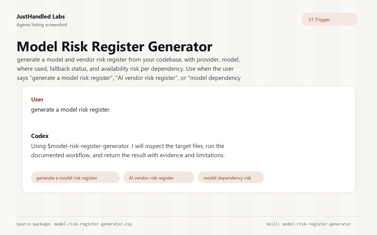 ⚠️ Model Risk Register Generator preview