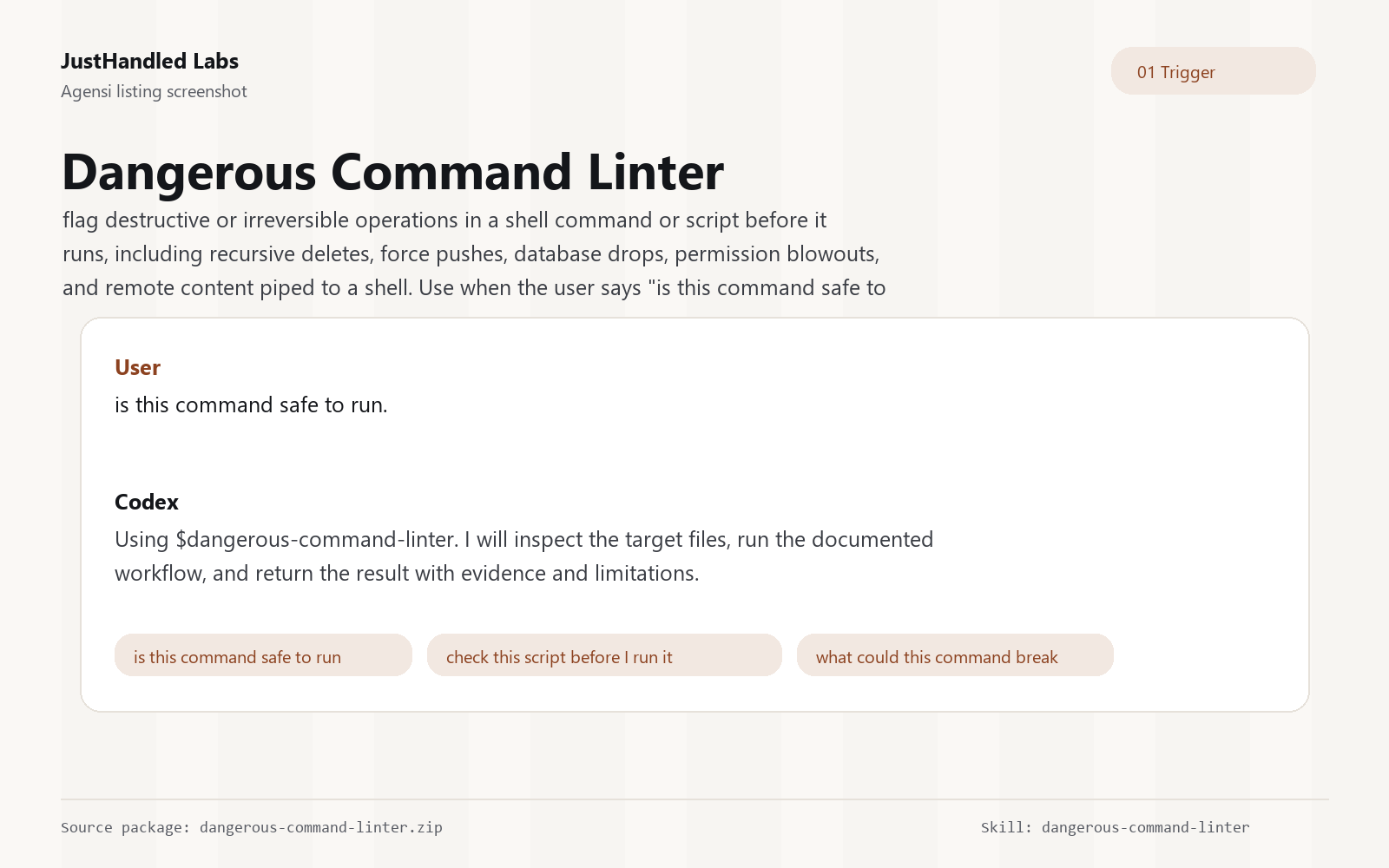 ⚠️ Dangerous Command Linter preview