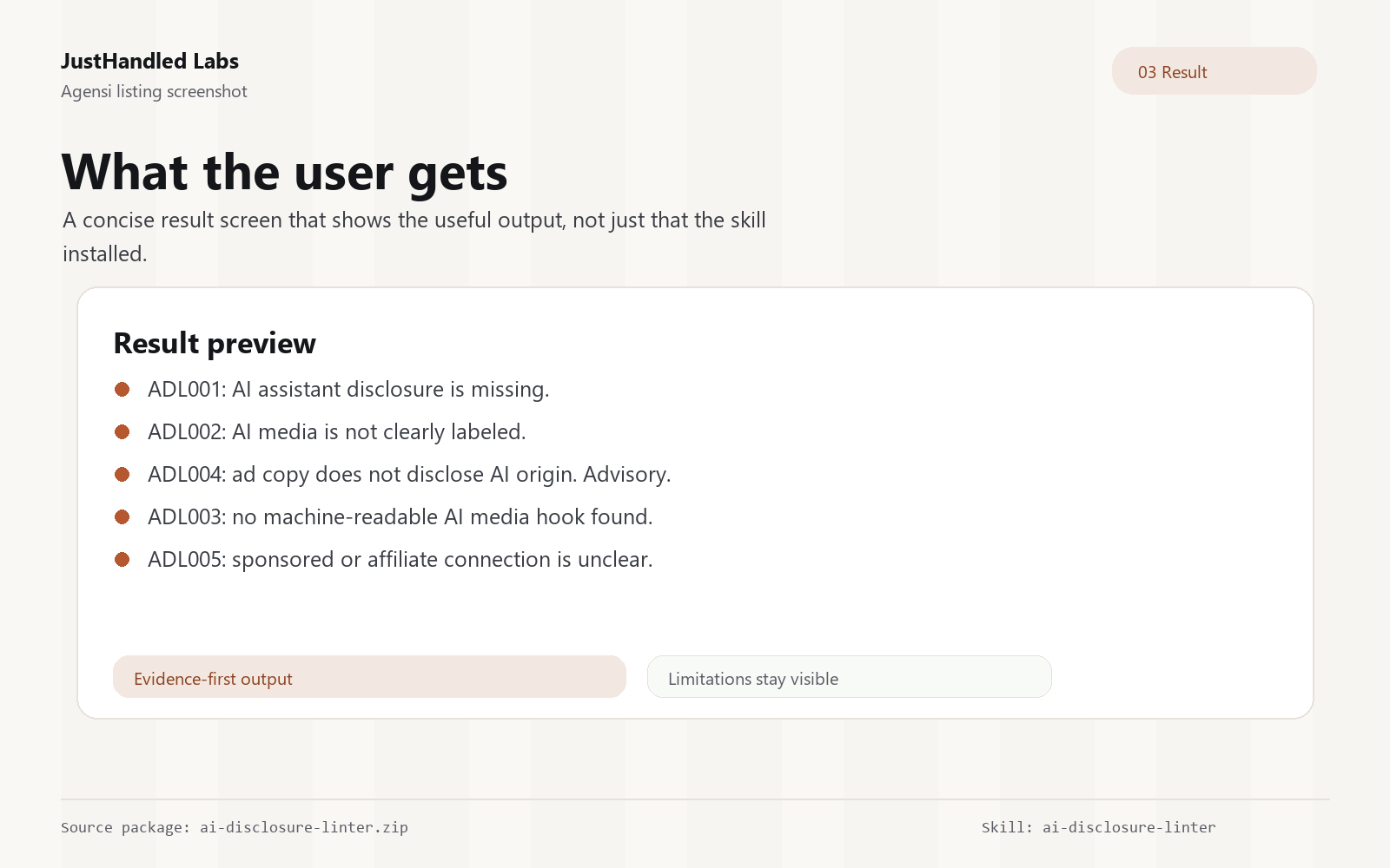 📢 AI Disclosure Linter screenshot 3