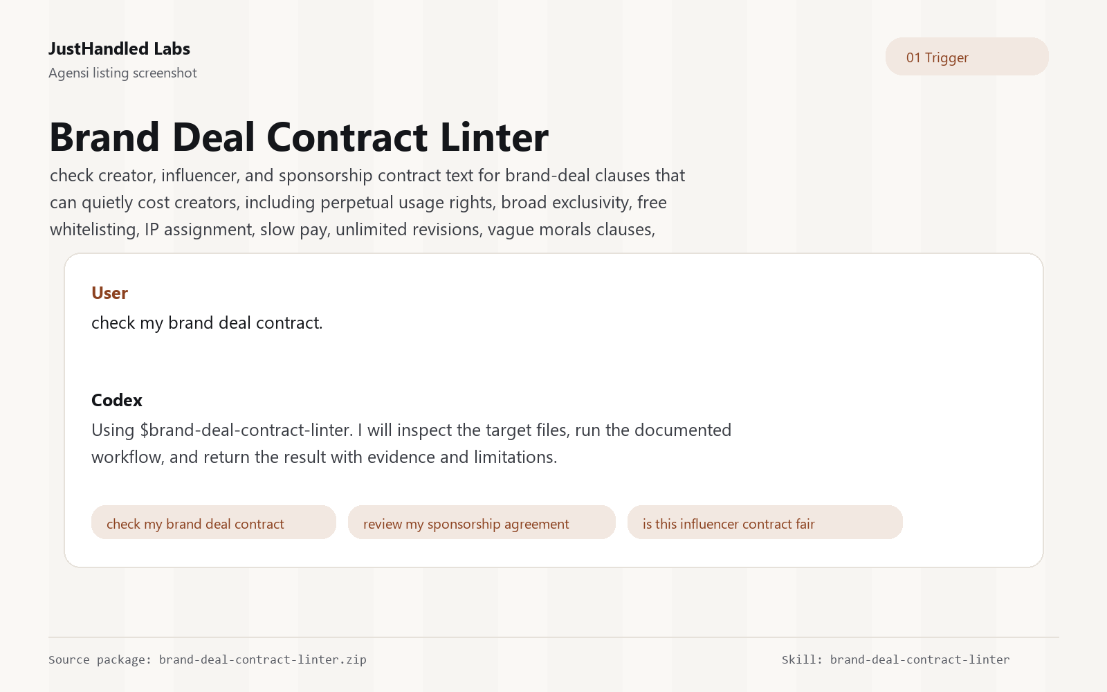 📜 Brand Deal Contract Linter screenshot 1