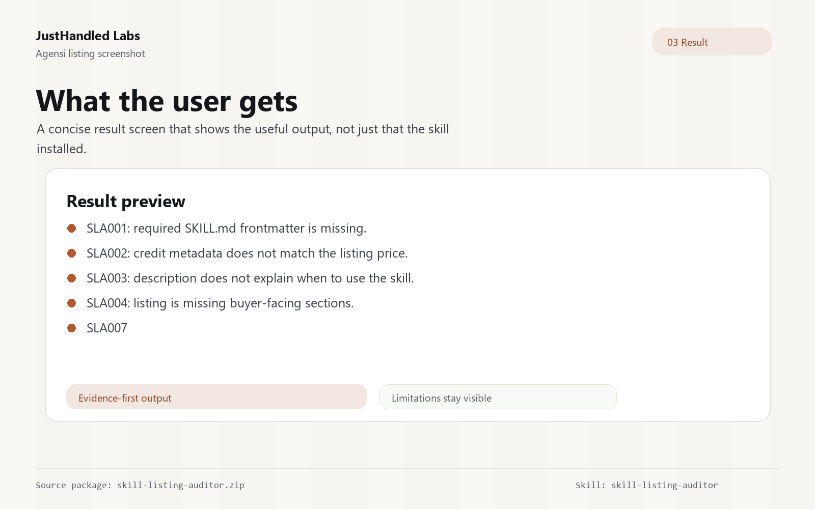 🛍️ Skill Listing Auditor screenshot 3