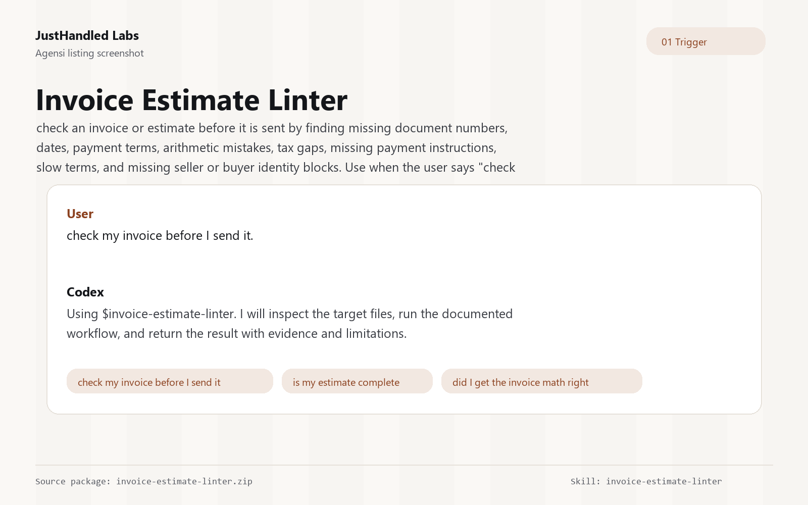 🧾 Invoice & Estimate Linter screenshot 1