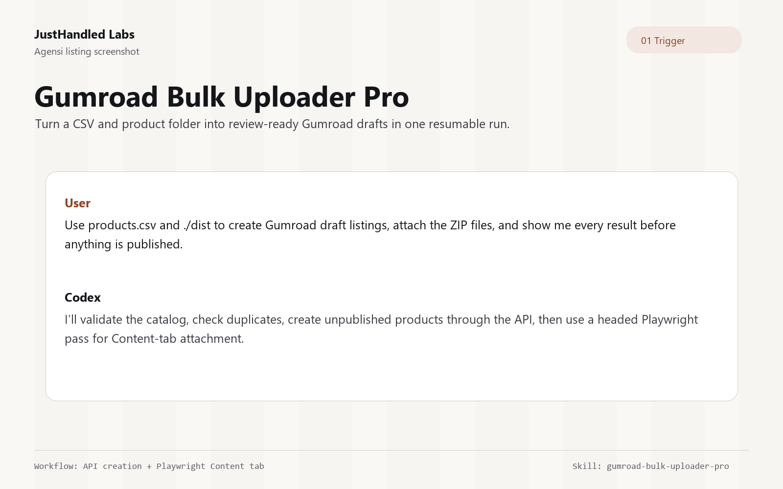 🛒 Gumroad Bulk Uploader Pro preview