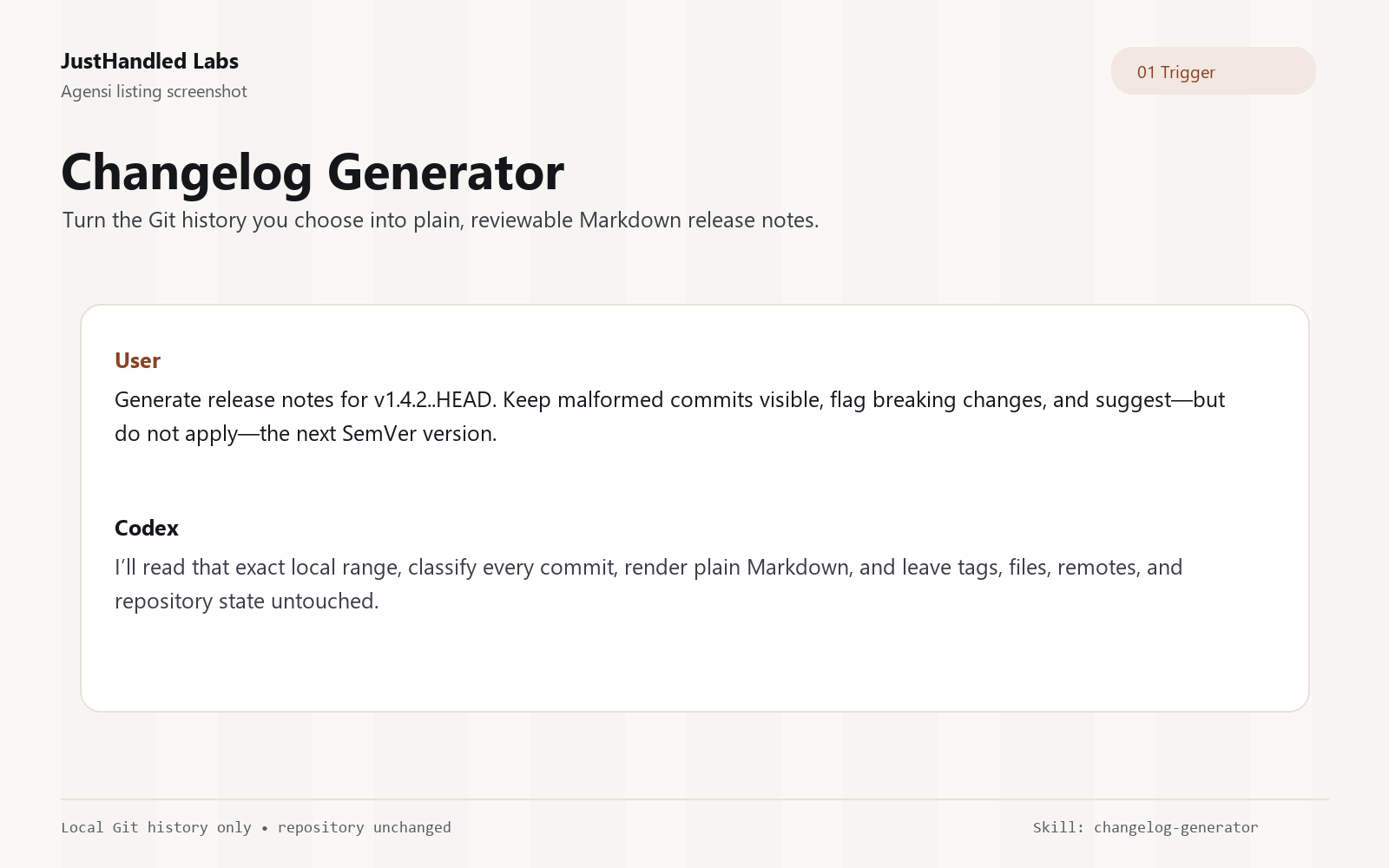 📝 Changelog Generator preview