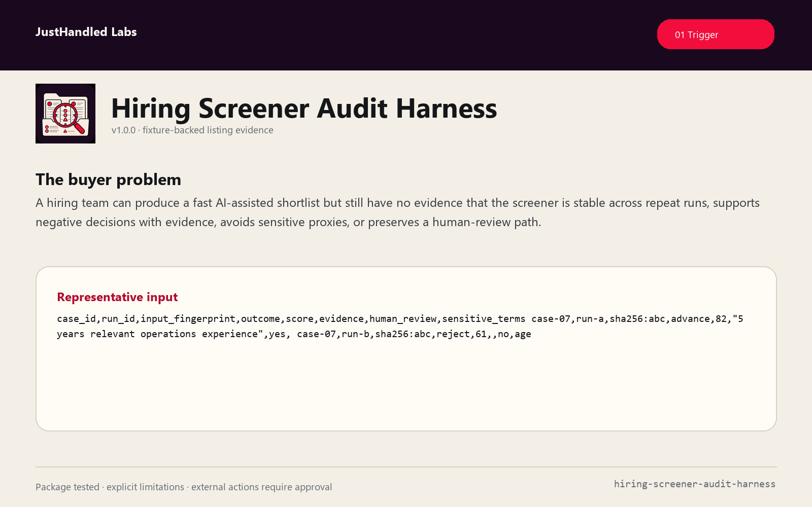 🧪 Hiring Screener Audit Harness preview