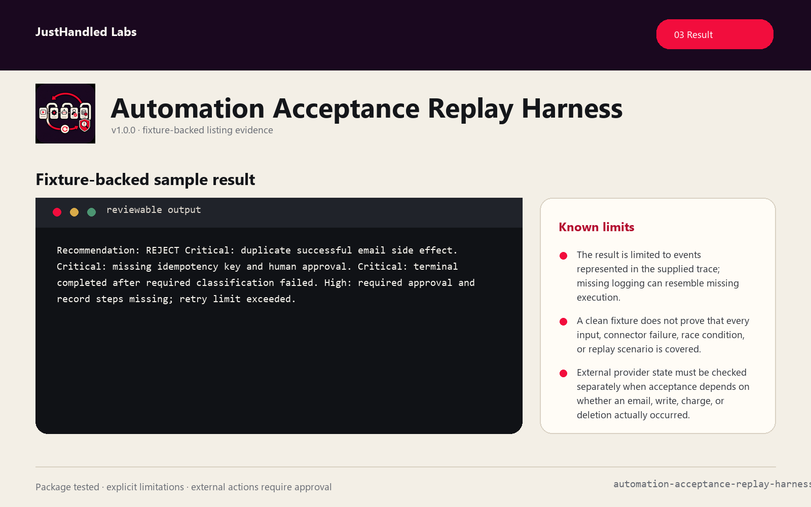 🔁 Automation Acceptance Replay Harness screenshot 3