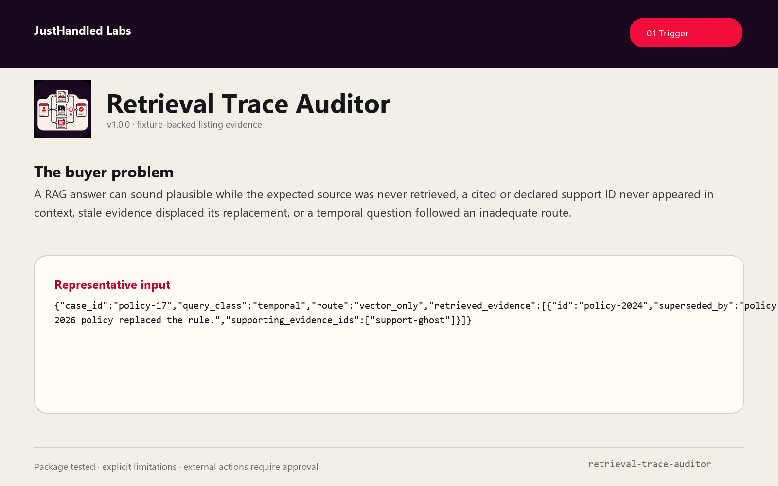 🧠 Retrieval Trace Auditor preview