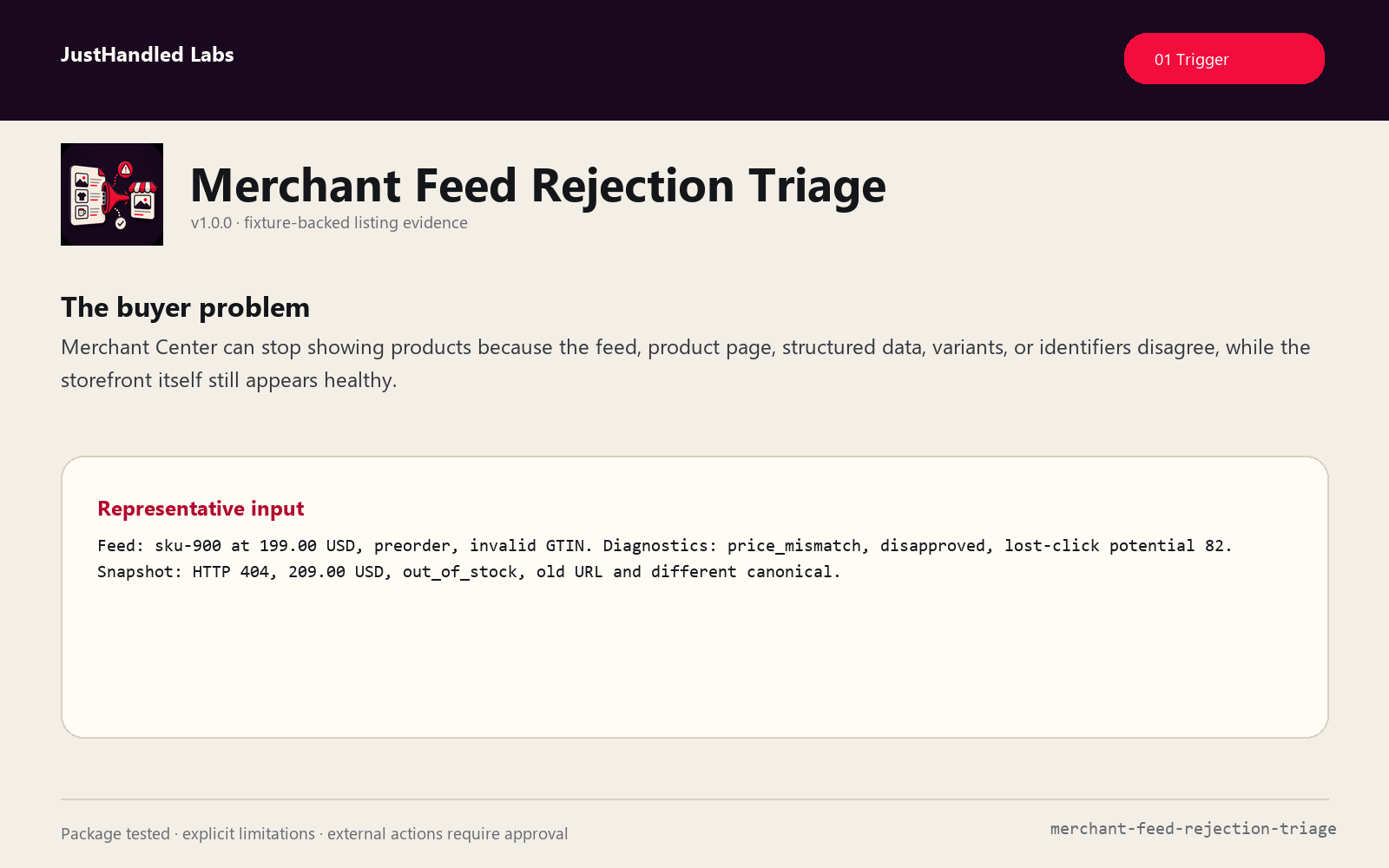 🛒 Merchant Feed Rejection Triage preview