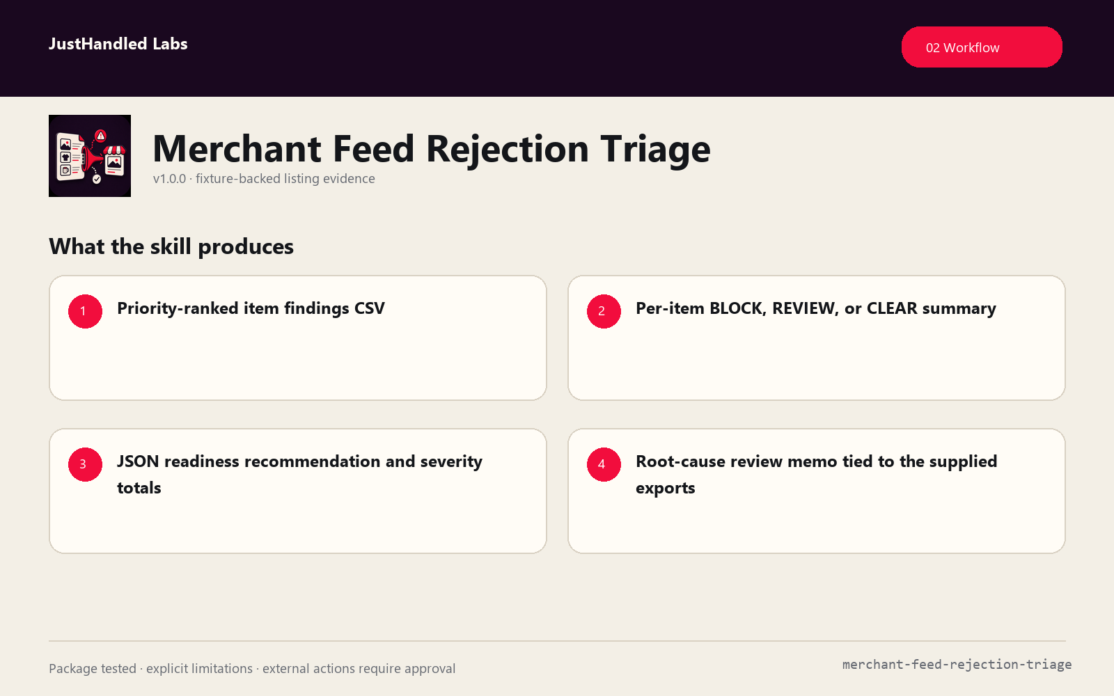 🛒 Merchant Feed Rejection Triage screenshot 2