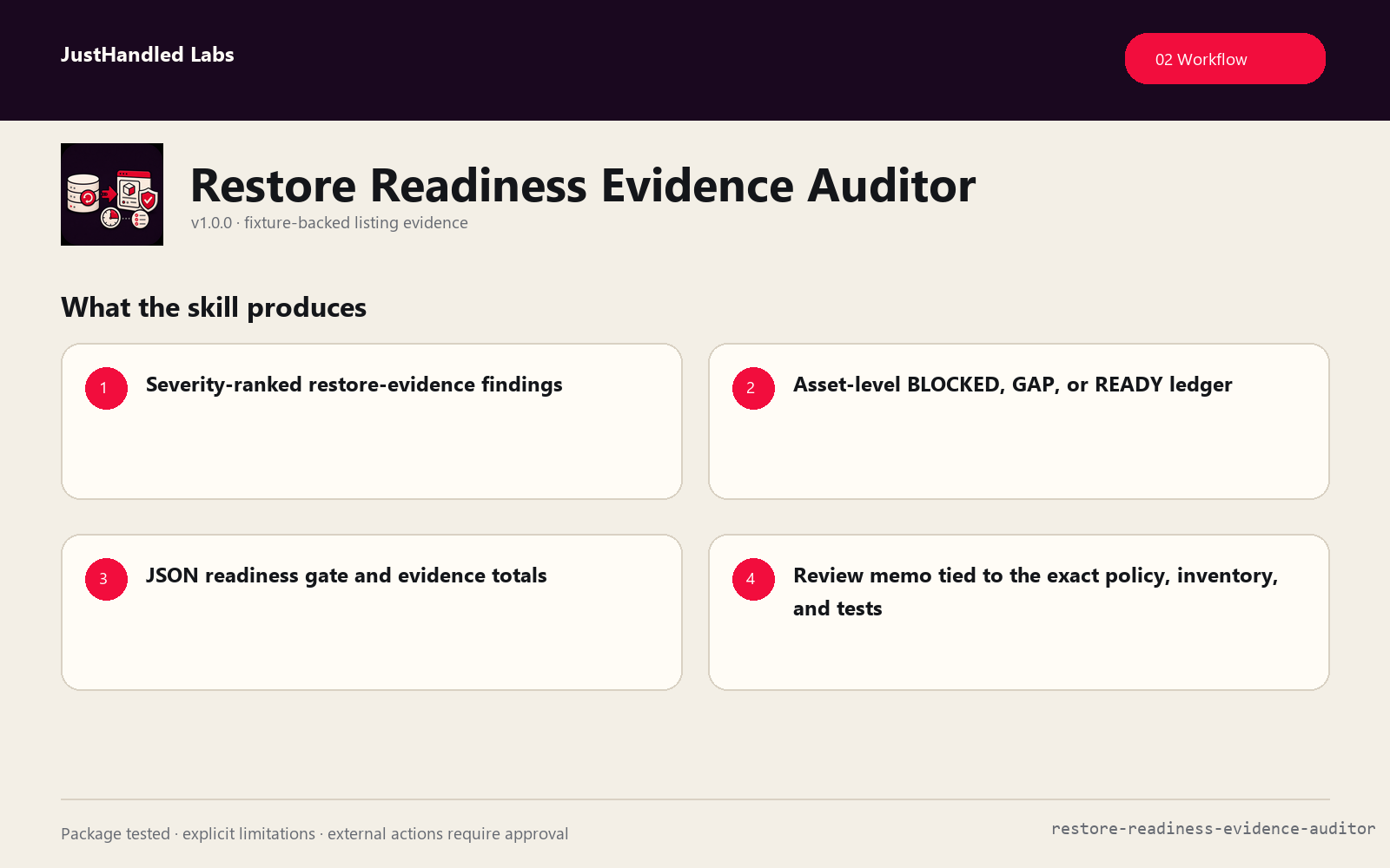 🛟 Restore Readiness Evidence Auditor screenshot 2