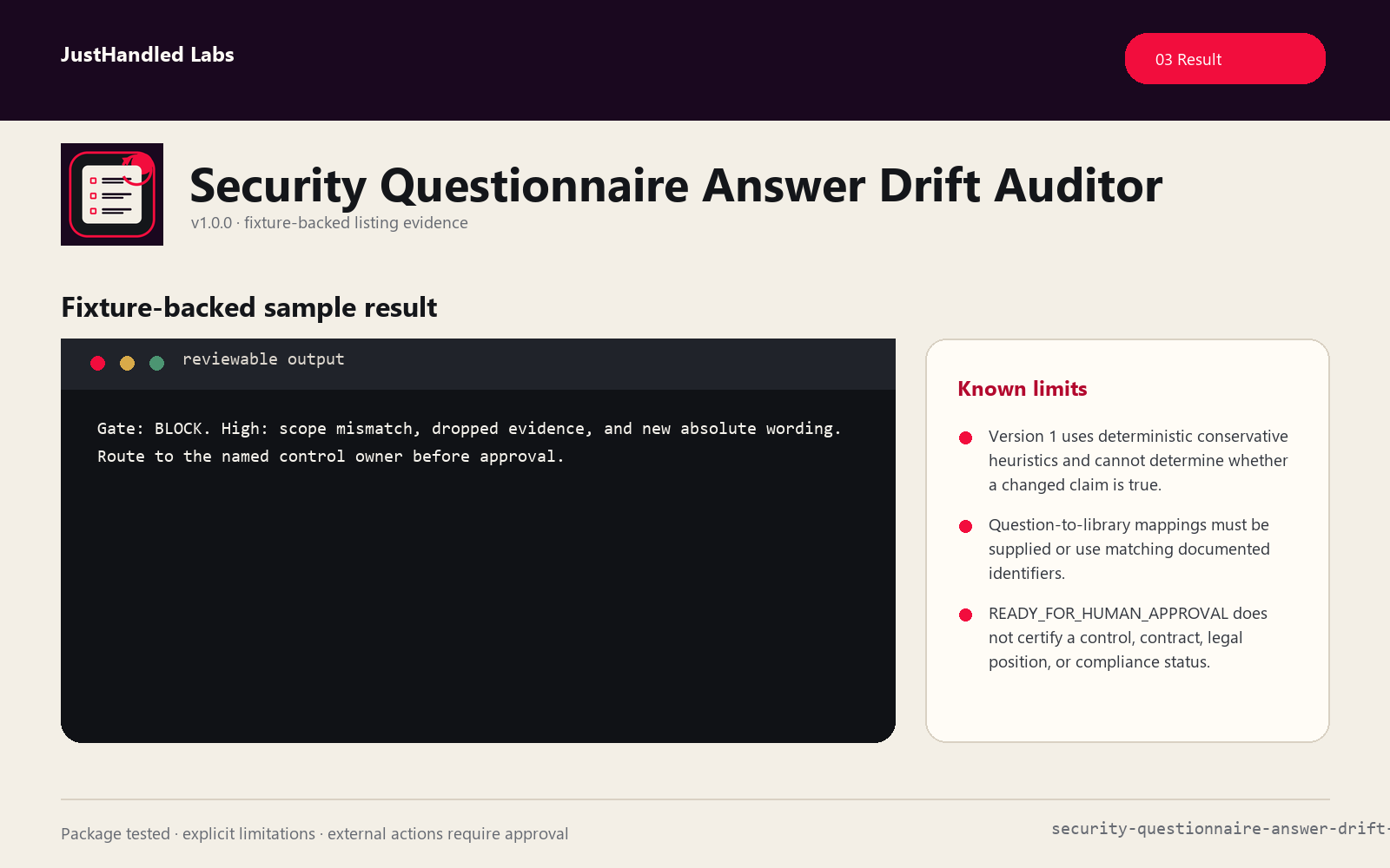 🔐 Security Questionnaire Answer Drift Auditor screenshot 3