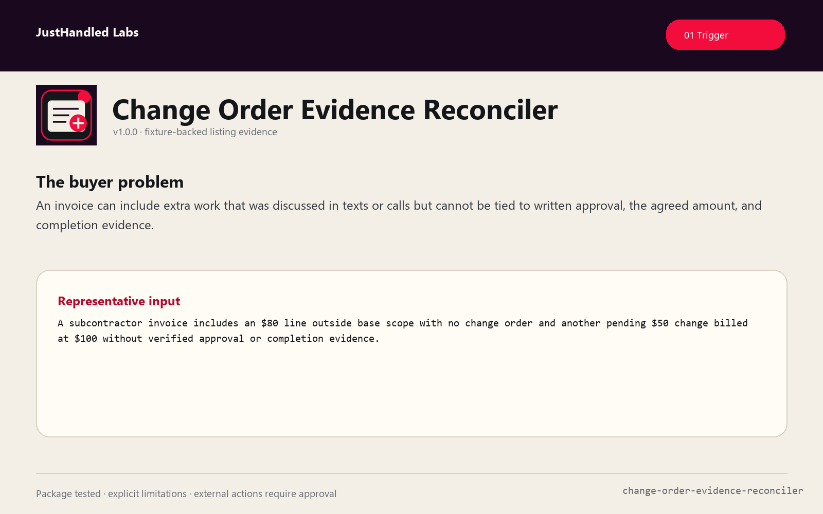🏗️ Change Order Evidence Reconciler preview