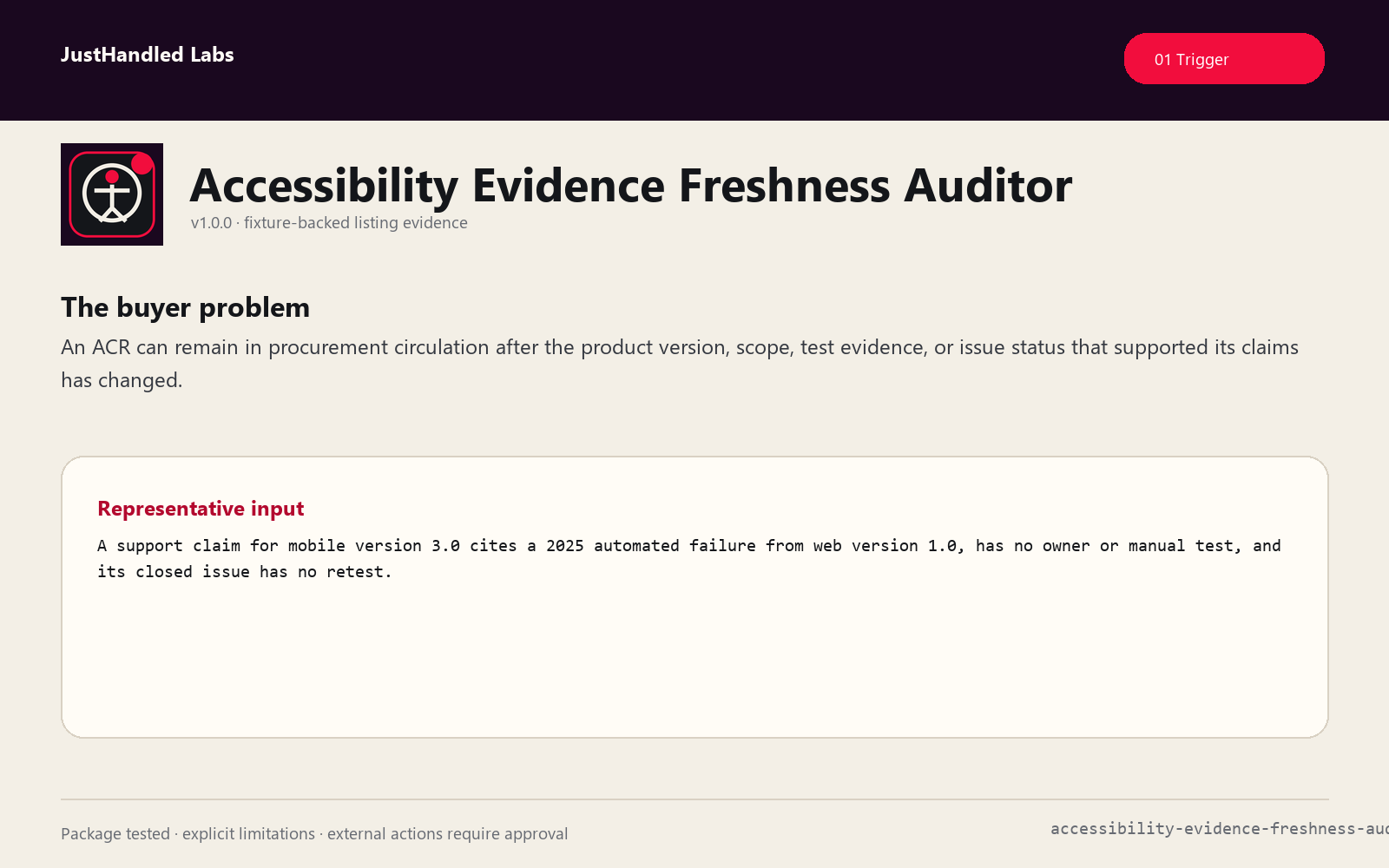 ♿ Accessibility Evidence Freshness Auditor preview