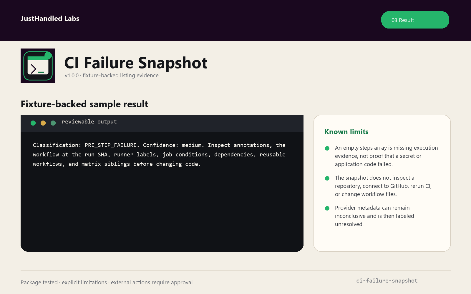 🩻 CI Failure Snapshot screenshot 3