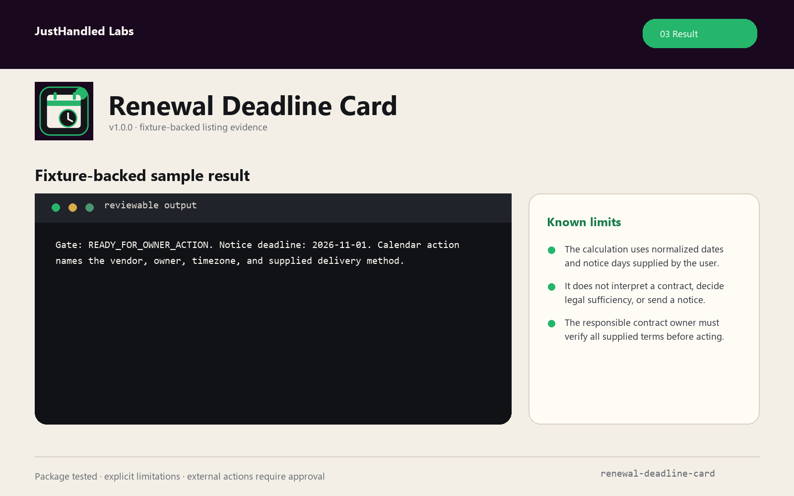 📅 Renewal Deadline Card screenshot 3