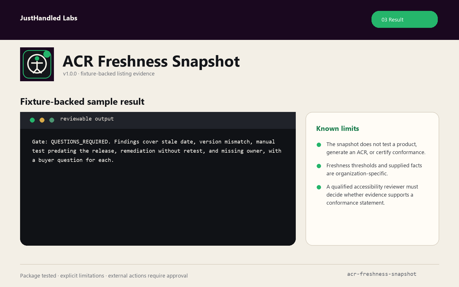 ♿ ACR Freshness Snapshot screenshot 3