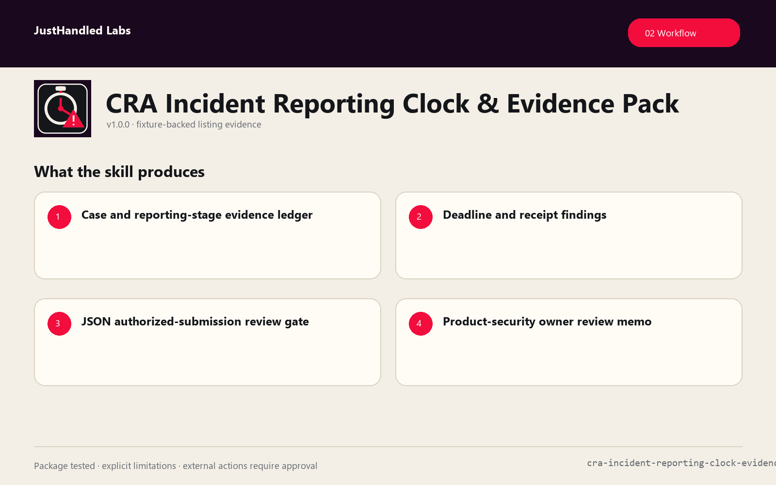 ⏱️ CRA Incident Reporting Clock & Evidence Pack screenshot 2