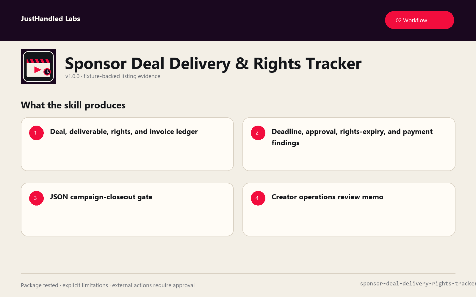 🎬 Sponsor Deal Delivery & Rights Tracker screenshot 2