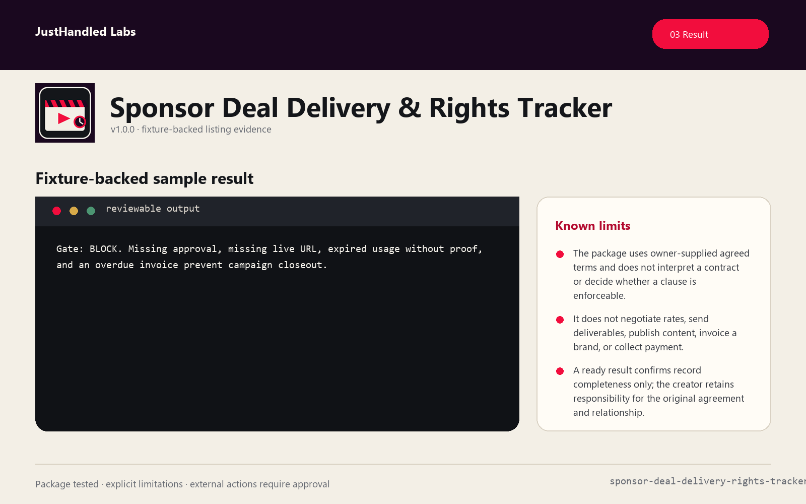 🎬 Sponsor Deal Delivery & Rights Tracker screenshot 3