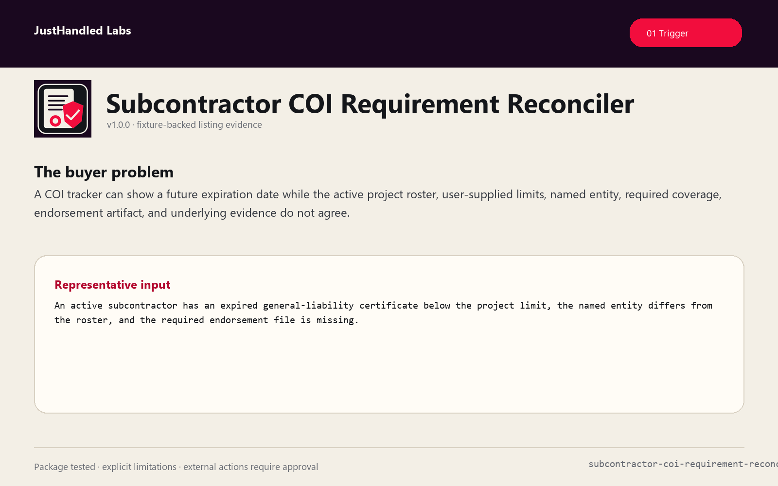 🛡️ Subcontractor COI Requirement Reconciler preview