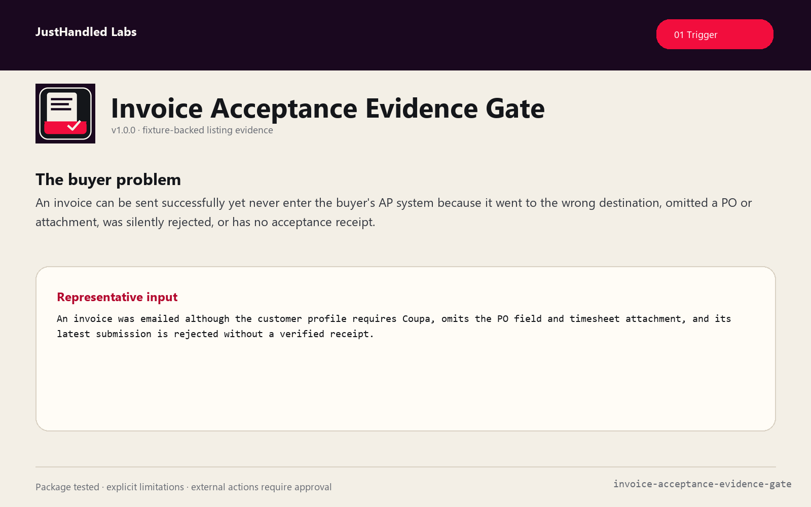 📥 Invoice Acceptance Evidence Gate preview