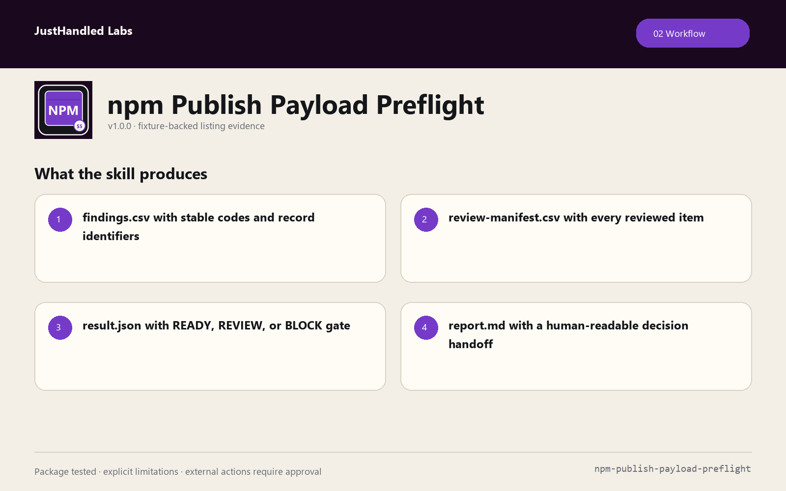 📦 npm Publish Payload Preflight screenshot 2