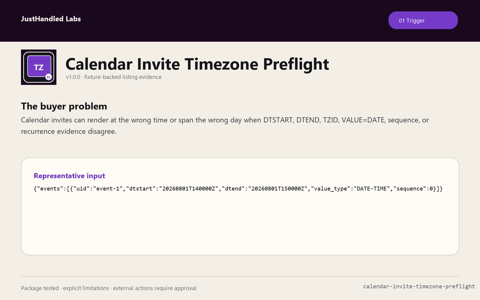🌐 Calendar Invite Timezone Preflight preview