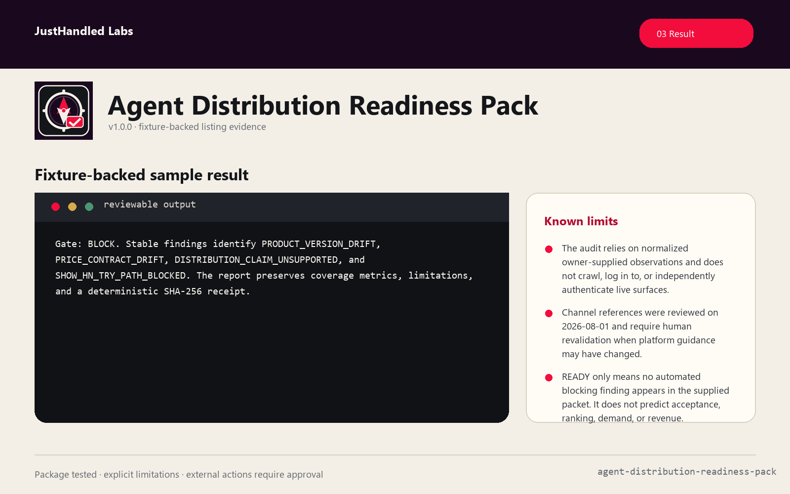 🧭 Agent Distribution Readiness Pack screenshot 3
