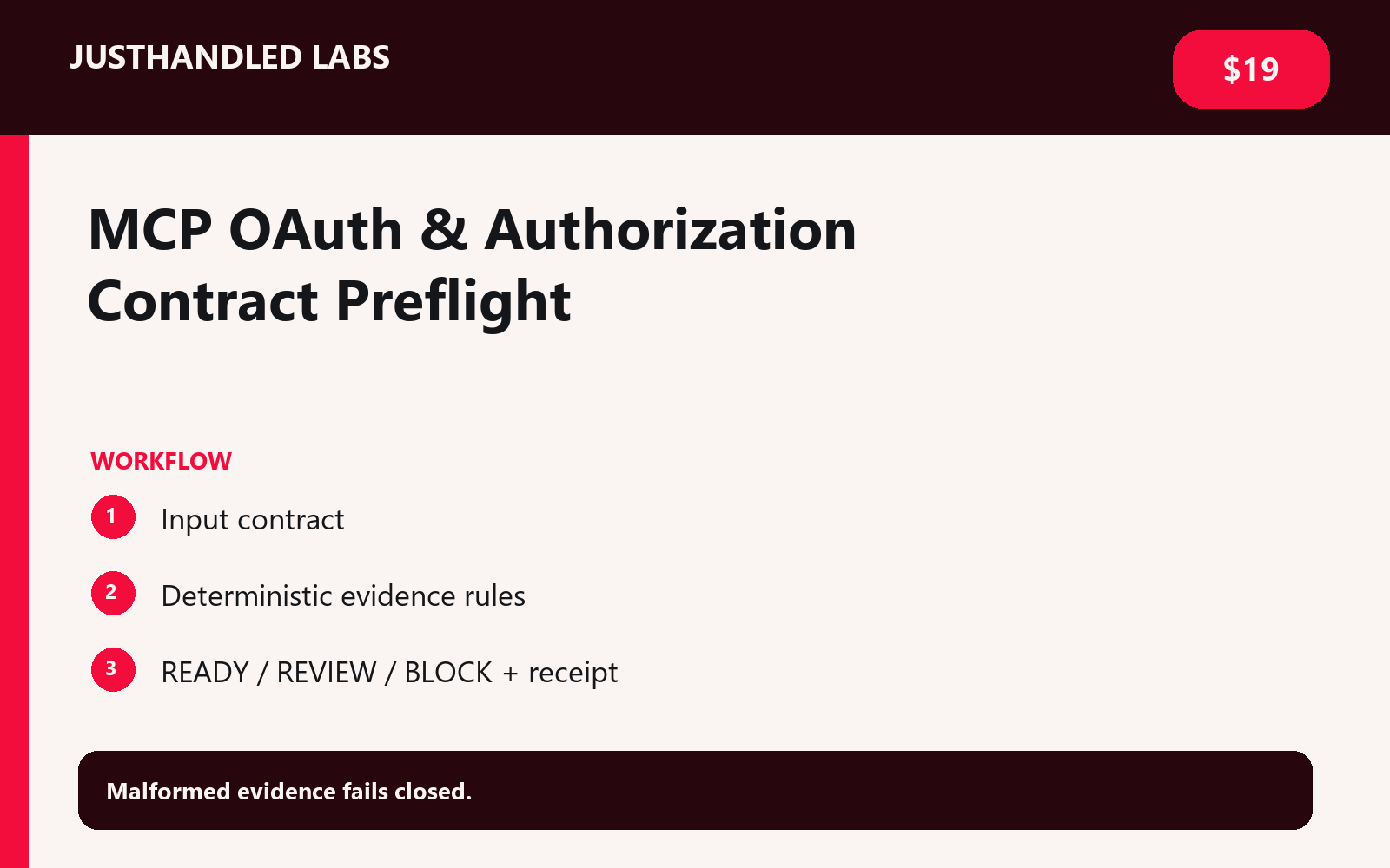 🔐 MCP OAuth & Authorization Contract Preflight screenshot 2