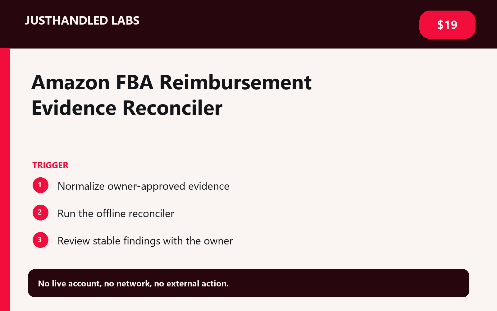 📦 Amazon FBA Reimbursement Evidence Reconciler preview