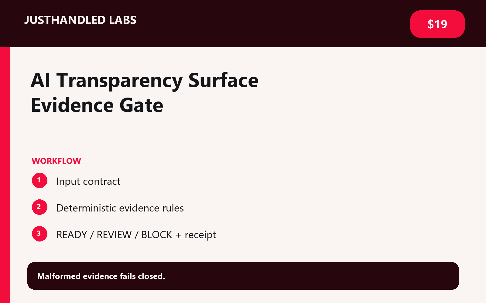 🏷️ AI Transparency Surface Evidence Gate screenshot 2